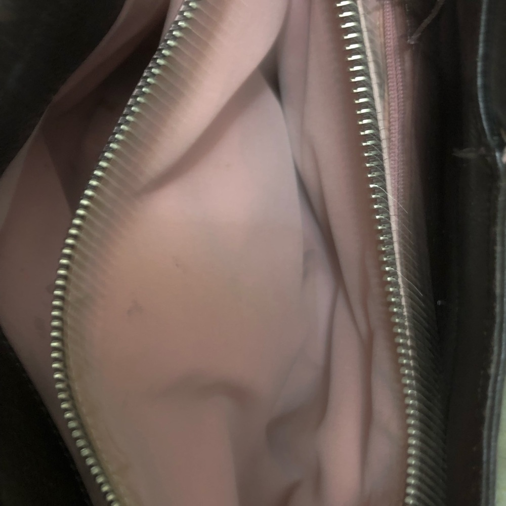 🌟RARE🌟COLE HAAN Vintage leather handbag, brown with pale pink striping - Picture 8 of 15